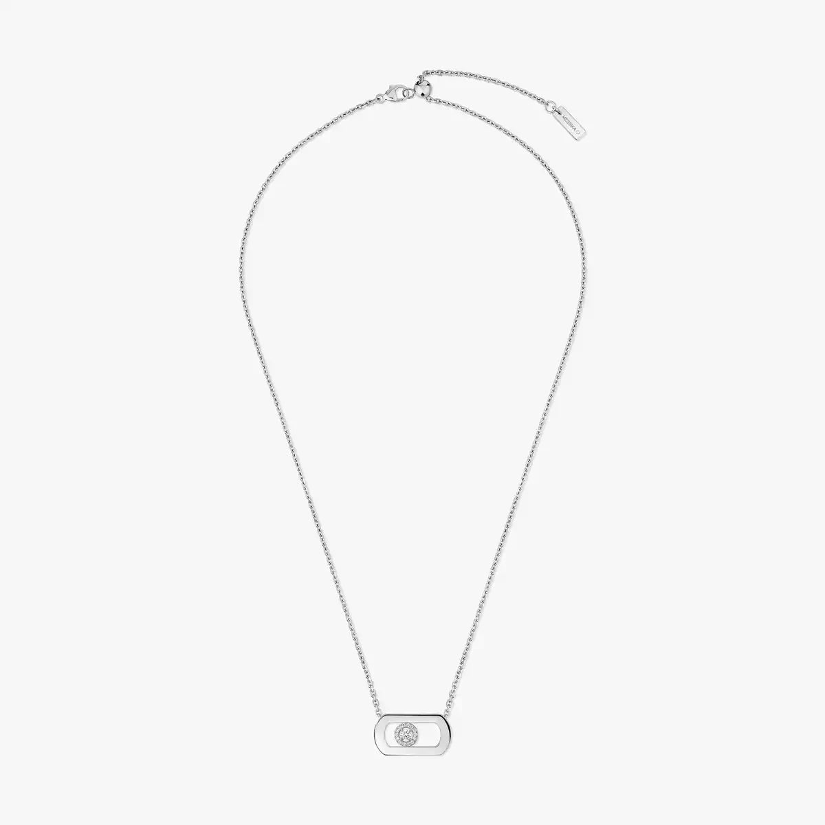 [Loran]LARGE MOVE PENDANT SINGLE DIAMOND NECKLACE