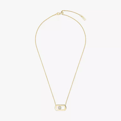 [Loran]LARGE MOVE PENDANT SINGLE DIAMOND NECKLACE