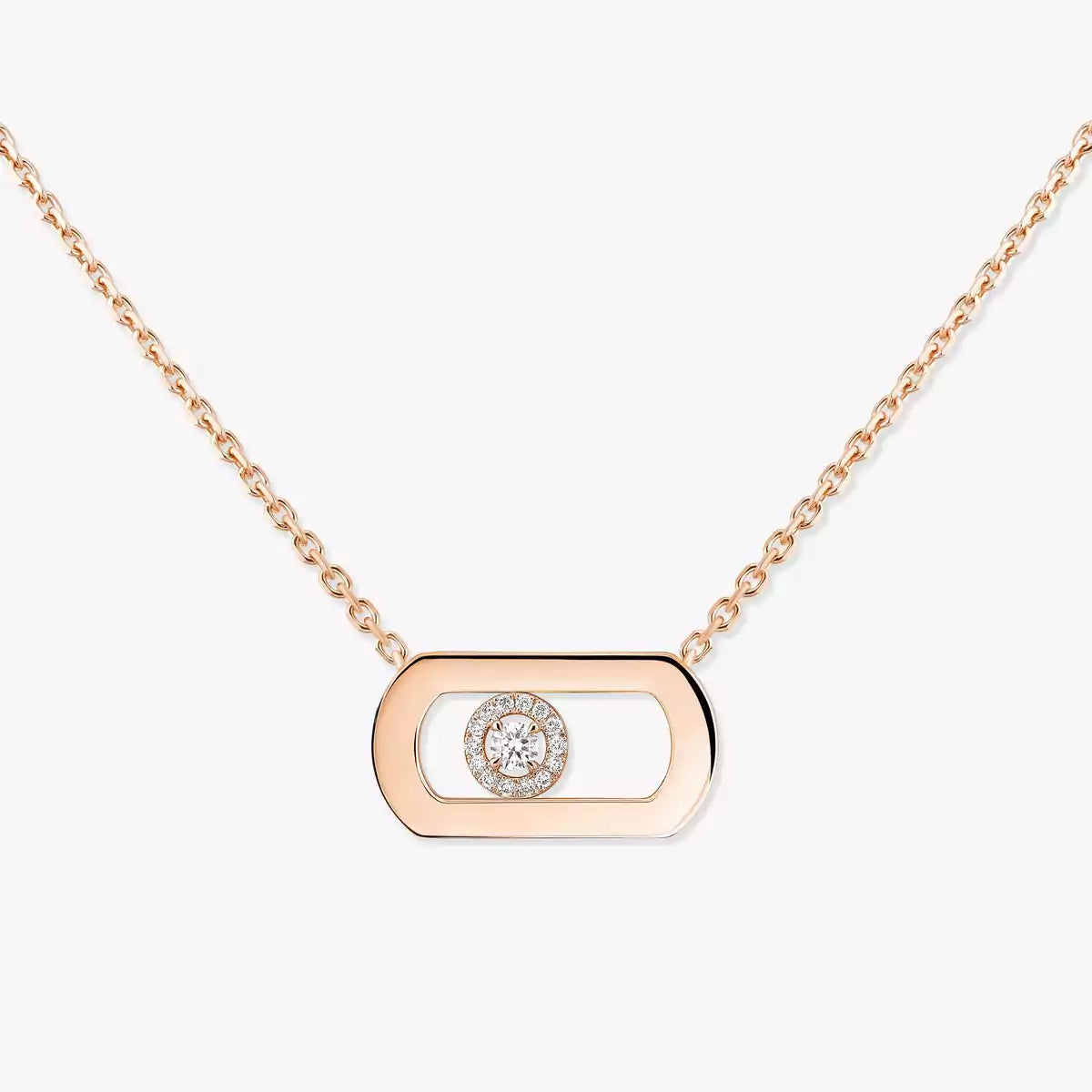 [Loran]LARGE MOVE PENDANT SINGLE DIAMOND NECKLACE