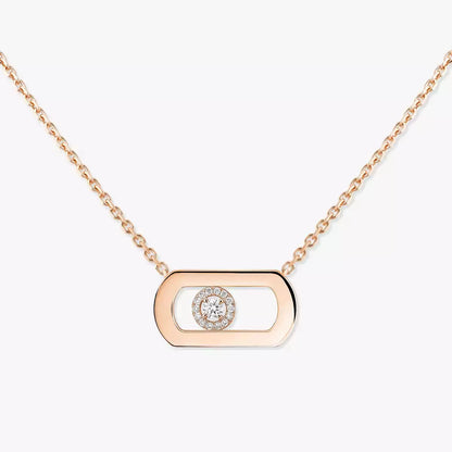[Loran]LARGE MOVE PENDANT SINGLE DIAMOND NECKLACE