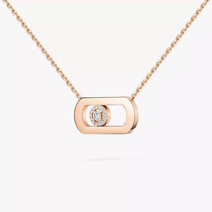 [Loran]LARGE MOVE PENDANT SINGLE DIAMOND NECKLACE