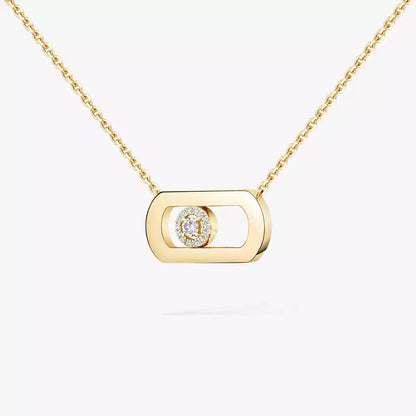 [Loran]LARGE MOVE PENDANT SINGLE DIAMOND NECKLACE