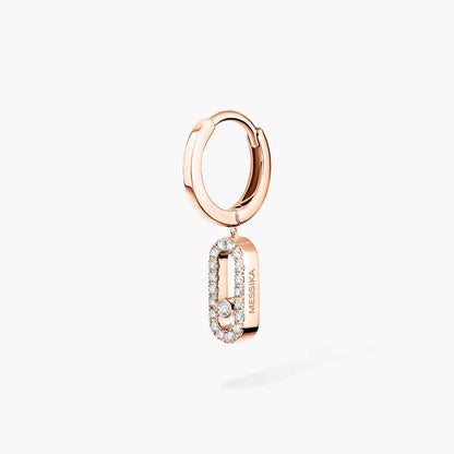 [Loran]MOVE UNO SINGLE DIAMOND HOOP EARRINGS