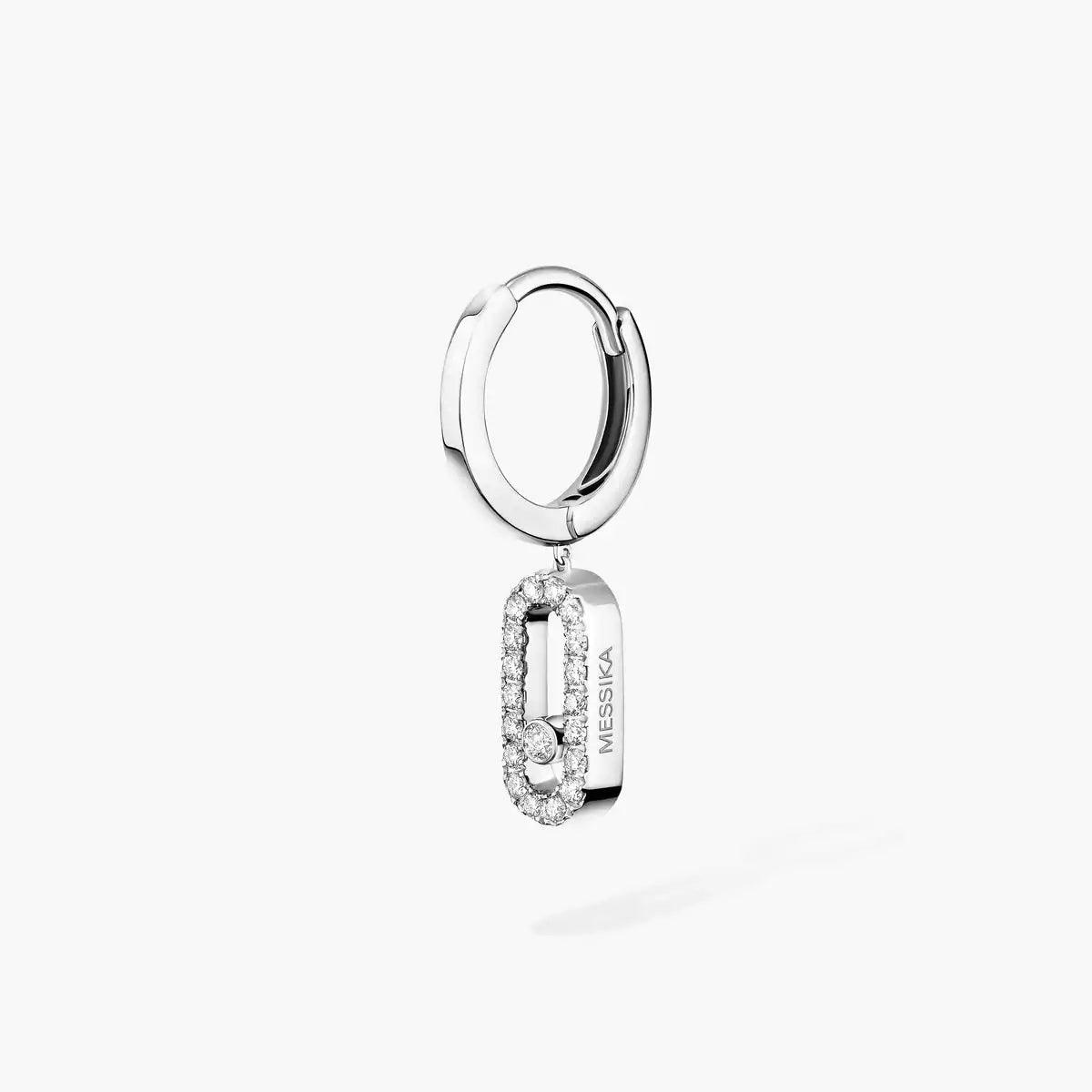 [Loran]MOVE UNO SINGLE DIAMOND HOOP EARRINGS