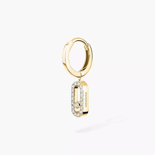 [Loran]MOVE UNO SINGLE DIAMOND HOOP EARRINGS