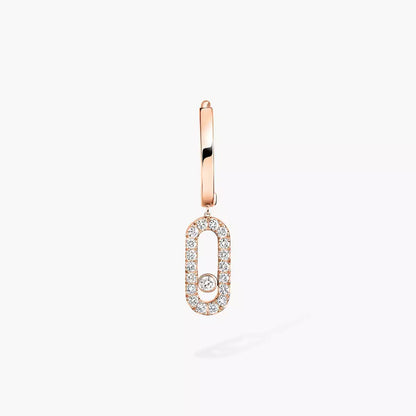 [Loran]MOVE UNO SINGLE DIAMOND HOOP EARRINGS