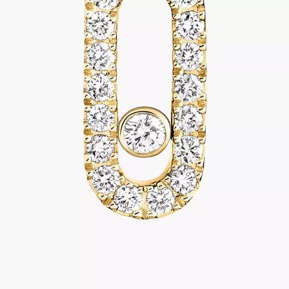 [Loran]MOVE UNO SINGLE DIAMOND HOOP EARRINGS