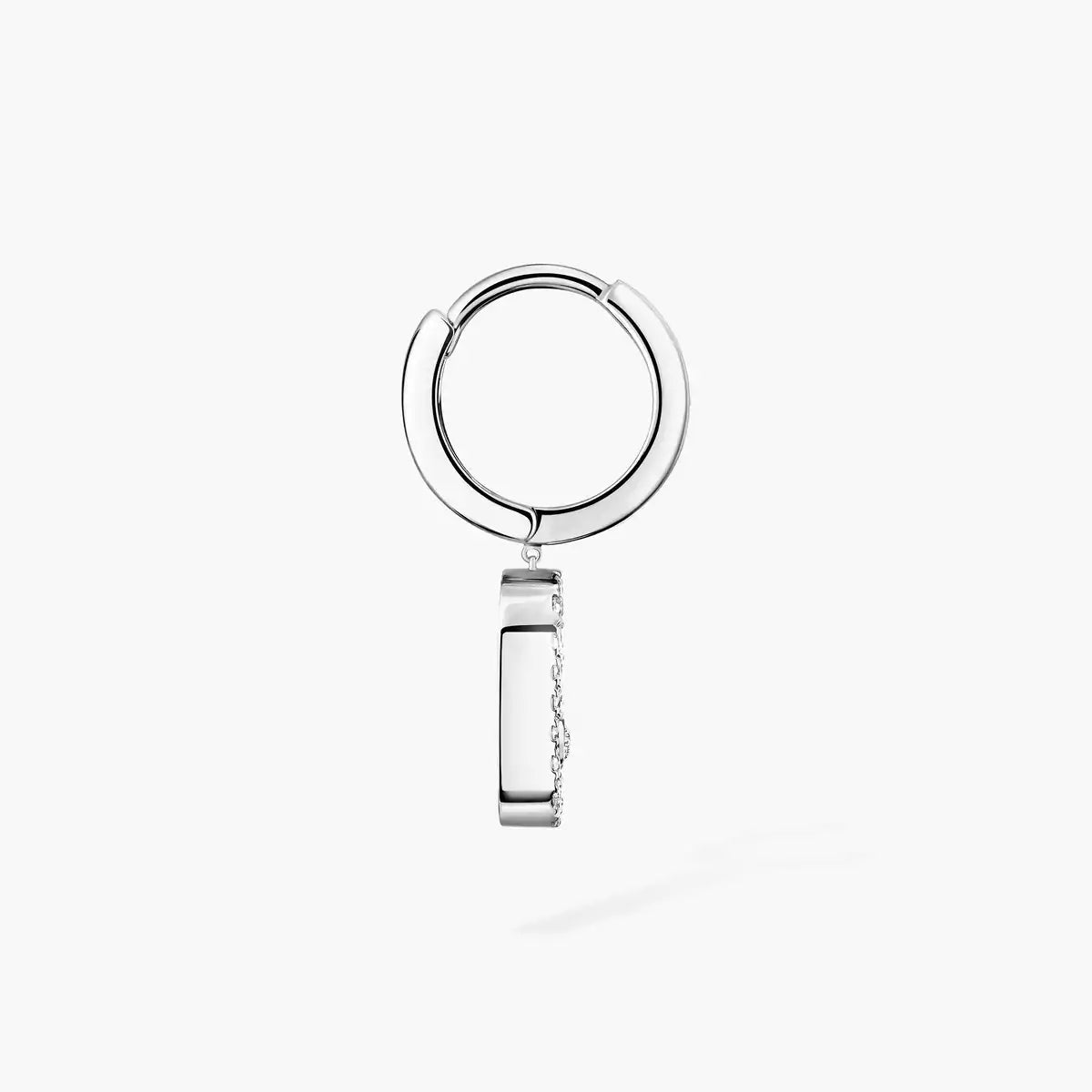 [Loran]MOVE UNO SINGLE DIAMOND HOOP EARRINGS