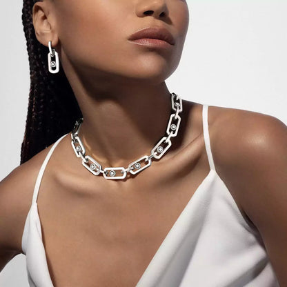 [Loran]SO MOVE XL DIAMOND PENDANT EARRINGS