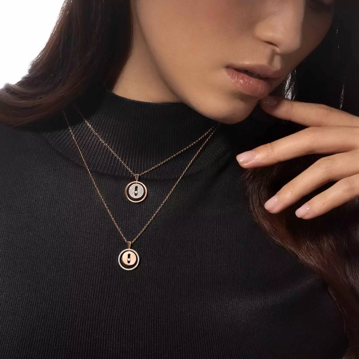 [Loran]LUCKY MOVE FULL PAVÉ DIAMOND NECKLACE