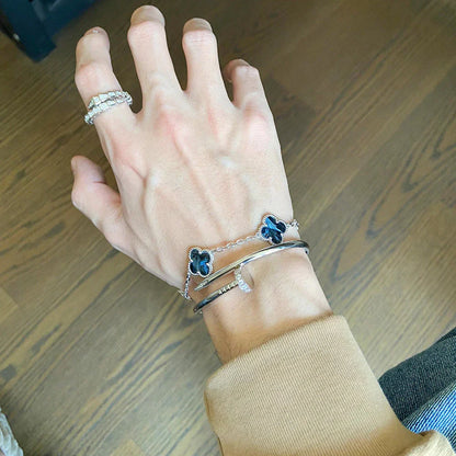 [Loran]LUCKY CLOVER 5-MOTIF BRACELET - PIETERSITE COLLECTION