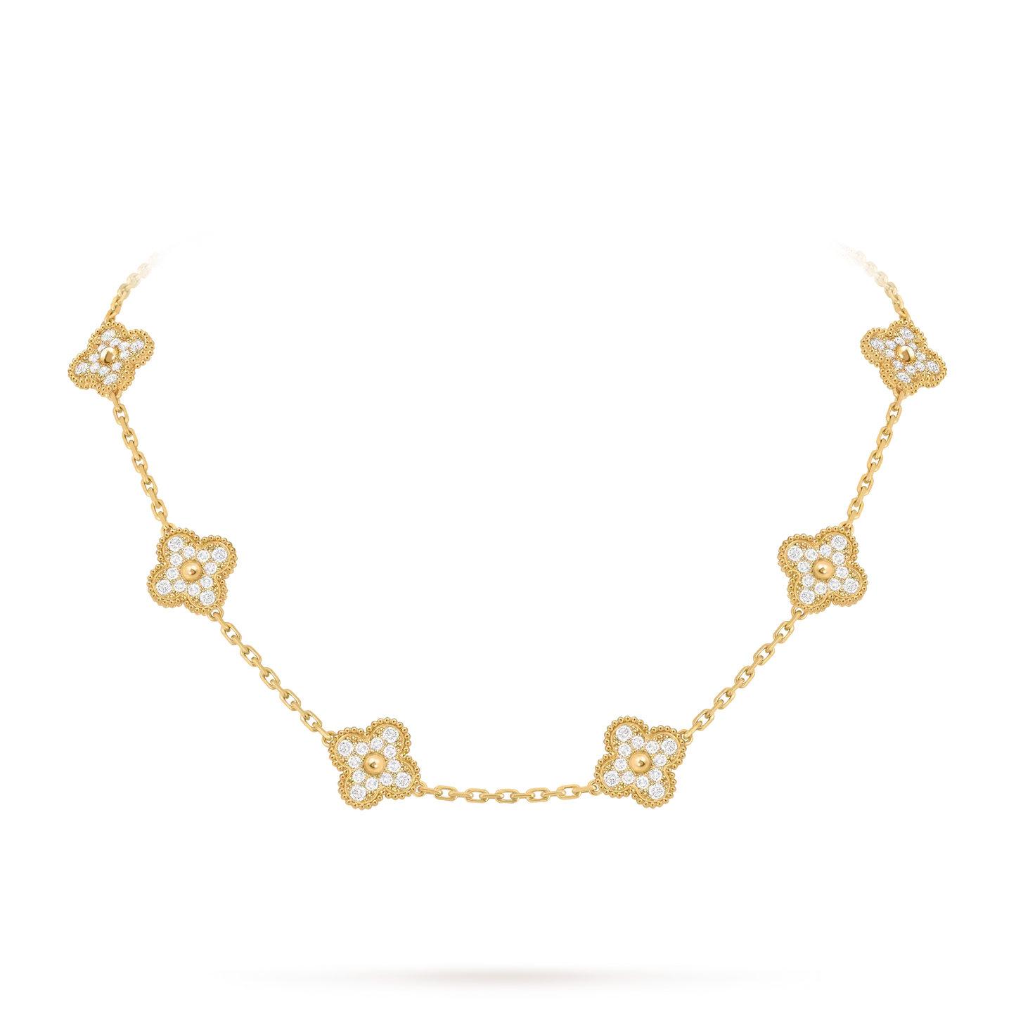 [Loran]CLASSIC LUCKY 10-MOTIF CLOVER NECKLACE GOLD COLLECTION