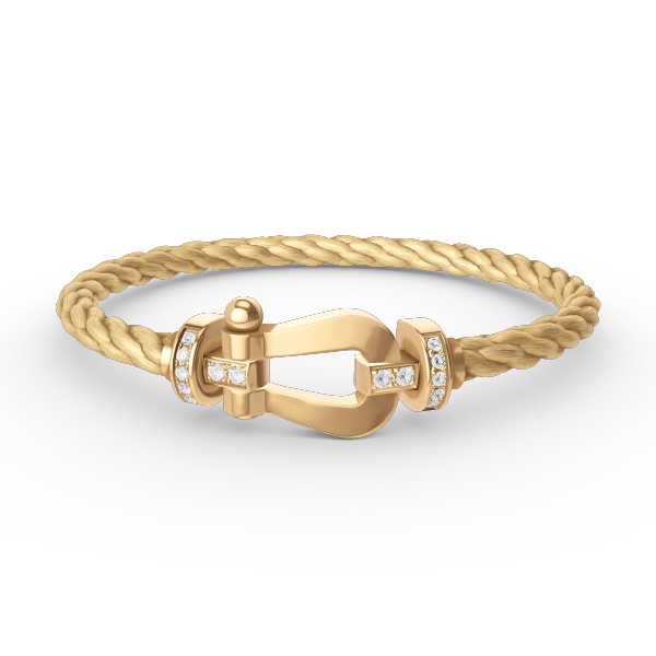 [Loran]FORCE LARGE HORSESHOE HALF DIAMOND BRACELET - GOLD
