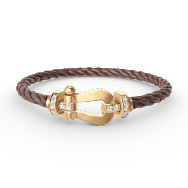 [Loran]FORCE LARGE HORSESHOE HALF DIAMOND BRACELET - GOLD