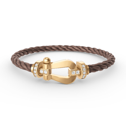 [Loran]FORCE LARGE HORSESHOE HALF DIAMOND BRACELET - GOLD