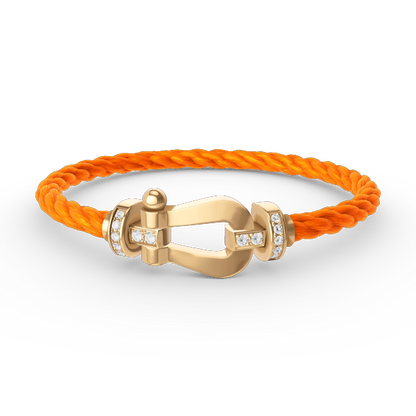 [Loran]FORCE LARGE HORSESHOE HALF DIAMOND BRACELET - GOLD
