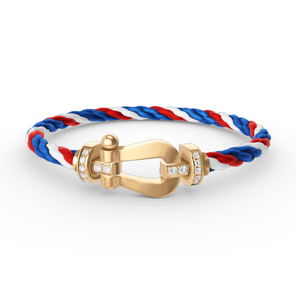 [Loran]FORCE LARGE HORSESHOE HALF DIAMOND BRACELET - GOLD