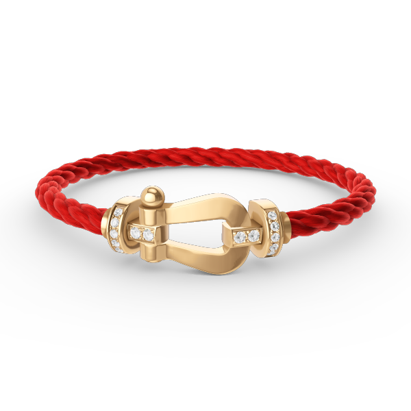 [Loran]FORCE LARGE HORSESHOE HALF DIAMOND BRACELET - GOLD