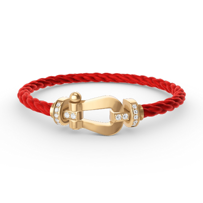 [Loran]FORCE LARGE HORSESHOE HALF DIAMOND BRACELET - GOLD