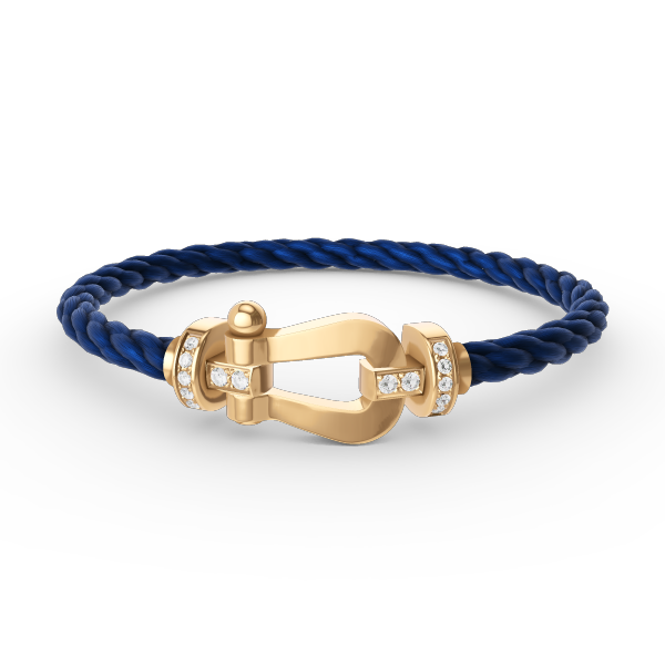 [Loran]FORCE LARGE HORSESHOE HALF DIAMOND BRACELET - GOLD