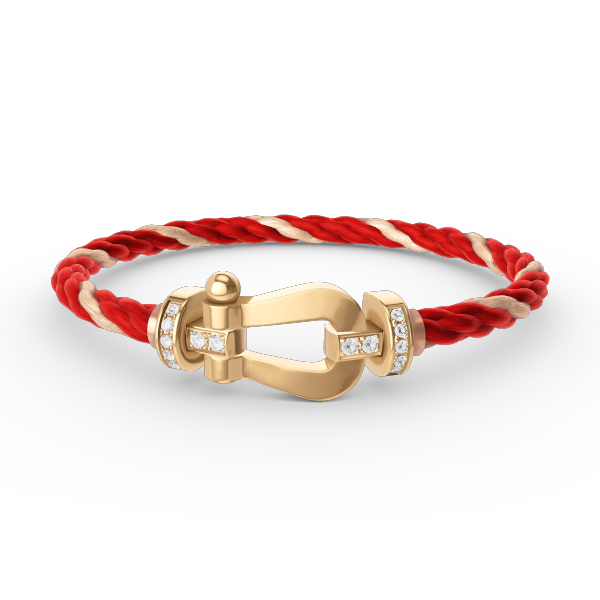[Loran]FORCE LARGE HORSESHOE HALF DIAMOND BRACELET - GOLD