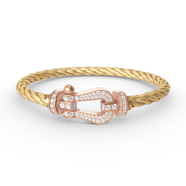 [Loran]FORCE LARGE HORSESHOE FULL DIAMOND BRACELET - ROSE GOLD