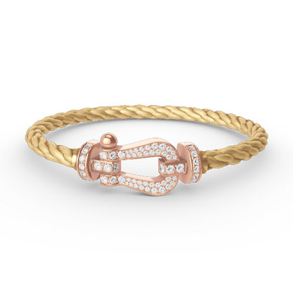 [Loran]FORCE LARGE HORSESHOE FULL DIAMOND BRACELET - ROSE GOLD