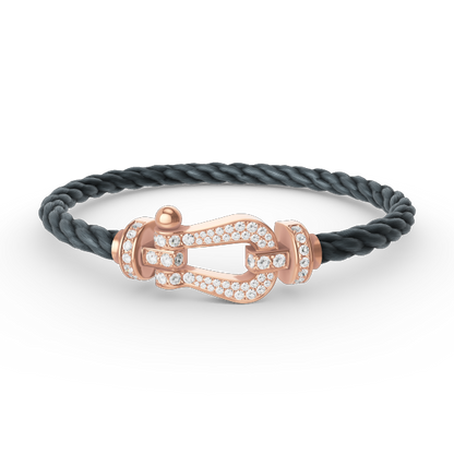 [Loran]FORCE LARGE HORSESHOE FULL DIAMOND BRACELET - ROSE GOLD