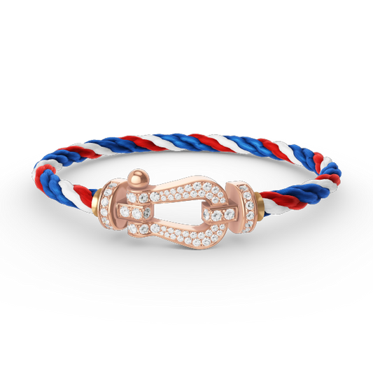 [Loran]FORCE LARGE HORSESHOE FULL DIAMOND BRACELET - ROSE GOLD