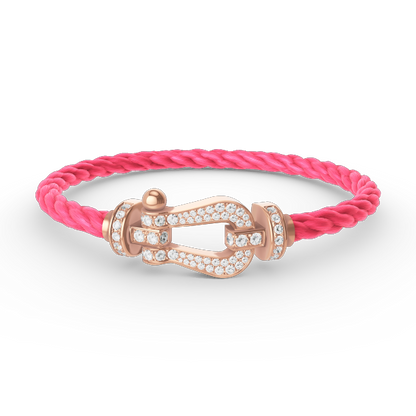 [Loran]FORCE LARGE HORSESHOE FULL DIAMOND BRACELET - ROSE GOLD