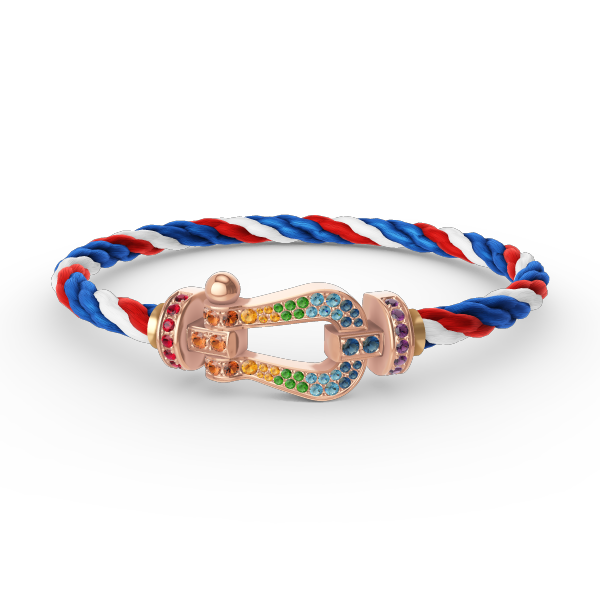 [Loran]FORCE LARGE HORSESHOE COLORED DIAMOND BRACELET - ROSE GOLD