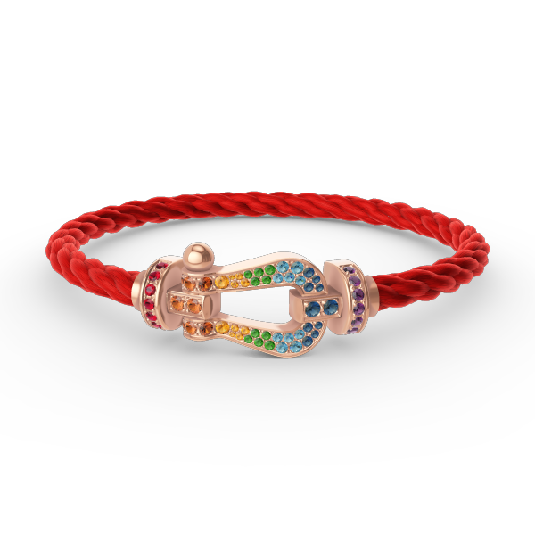 [Loran]FORCE LARGE HORSESHOE COLORED DIAMOND BRACELET - ROSE GOLD