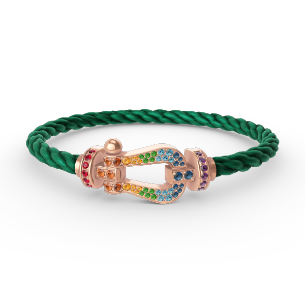 [Loran]FORCE LARGE HORSESHOE COLORED DIAMOND BRACELET - ROSE GOLD