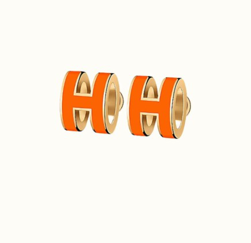 [Loran]MINI POP H EARRINGS ORANGE