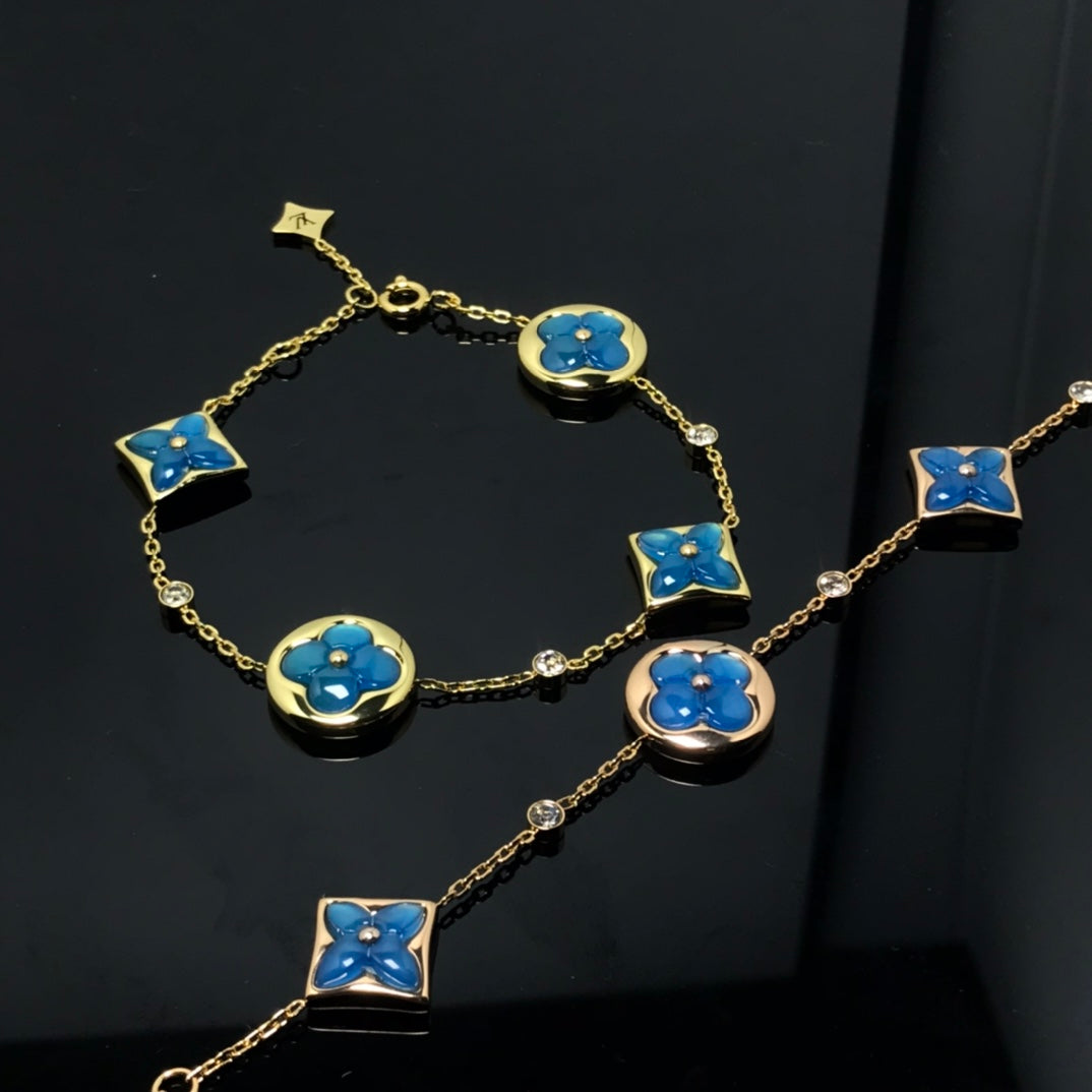 [Loran]STAR AND SUN 4 MOTIF BLUE BRACELET