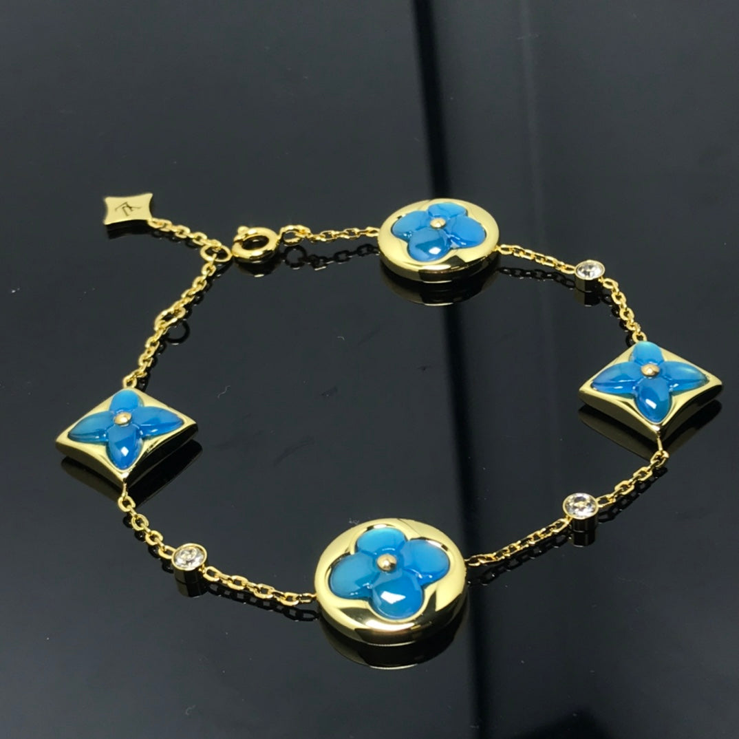 [Loran]STAR AND SUN 4 MOTIF BLUE BRACELET