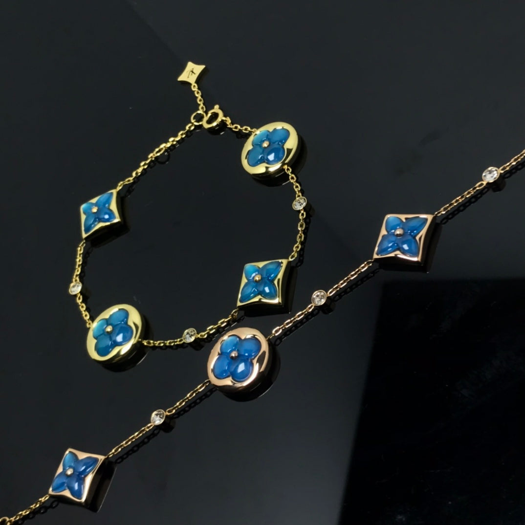 [Loran]STAR AND SUN 4 MOTIF BLUE BRACELET