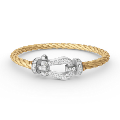 [Loran]FORCE LARGE HORSESHOE FULL DIAMOND BRACELET - WHITE GOLD