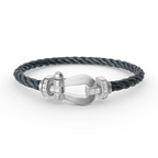 [Loran]FORCE LARGE HORSESHOE HALF DIAMOND BRACELET - WHITE GOLD