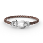 [Loran]FORCE LARGE HORSESHOE HALF DIAMOND BRACELET - WHITE GOLD