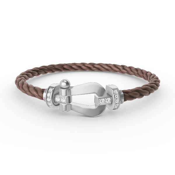 [Loran]FORCE LARGE HORSESHOE HALF DIAMOND BRACELET - WHITE GOLD
