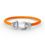 [Loran]FORCE LARGE HORSESHOE HALF DIAMOND BRACELET - WHITE GOLD