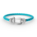 [Loran]FORCE LARGE HORSESHOE HALF DIAMOND BRACELET - WHITE GOLD