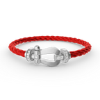 [Loran]FORCE LARGE HORSESHOE HALF DIAMOND BRACELET - WHITE GOLD