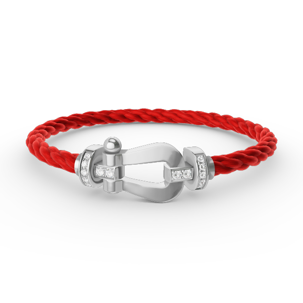 [Loran]FORCE LARGE HORSESHOE HALF DIAMOND BRACELET - WHITE GOLD
