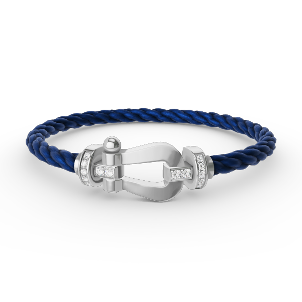 [Loran]FORCE LARGE HORSESHOE HALF DIAMOND BRACELET - WHITE GOLD
