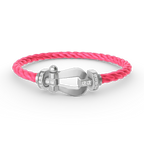 [Loran]FORCE LARGE HORSESHOE HALF DIAMOND BRACELET - WHITE GOLD