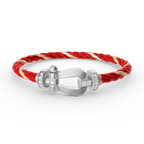 [Loran]FORCE LARGE HORSESHOE HALF DIAMOND BRACELET - WHITE GOLD