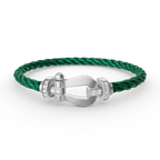 [Loran]FORCE LARGE HORSESHOE HALF DIAMOND BRACELET - WHITE GOLD