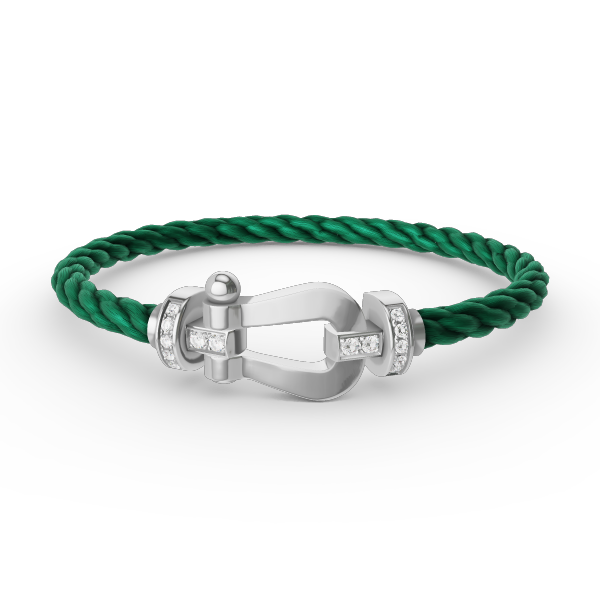 [Loran]FORCE LARGE HORSESHOE HALF DIAMOND BRACELET - WHITE GOLD